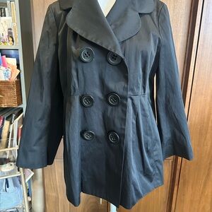 Express Women's Classic Black Pea Coat w/Animal print lining